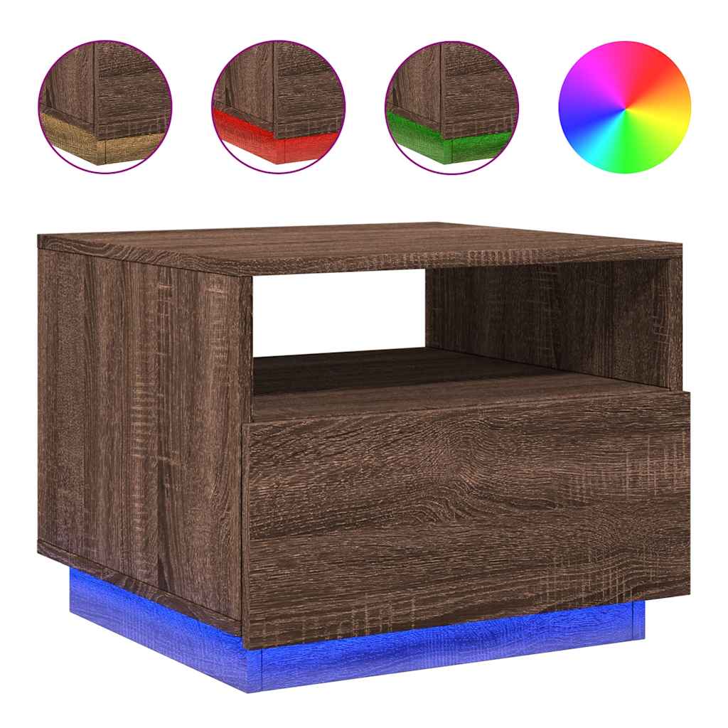 Salontafel Met Led-Verlichting 50X49X40 Cm