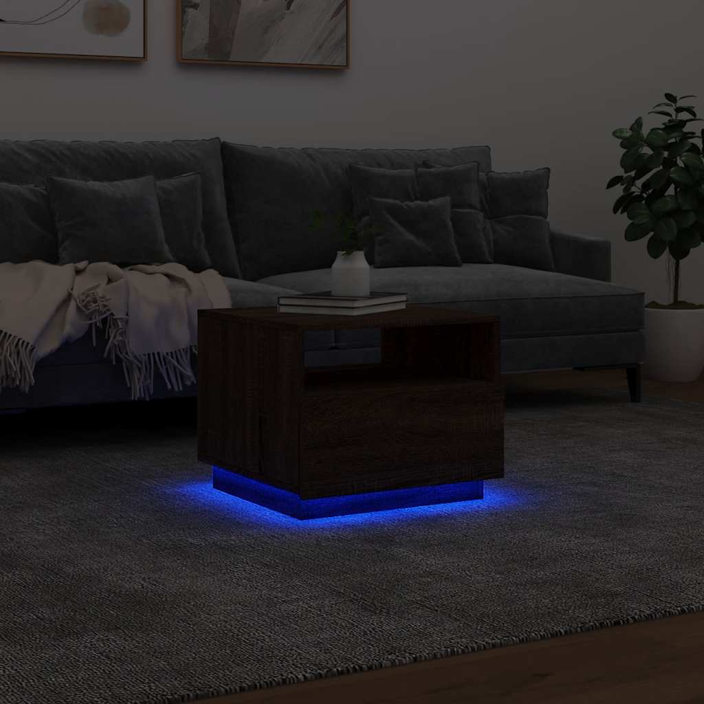 Salontafel Met Led-Verlichting 50X49X40 Cm