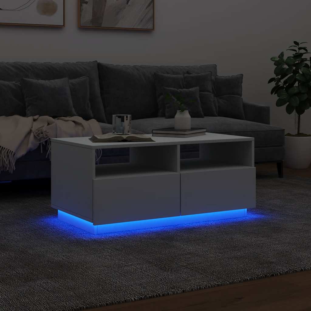 Salontafel Met Led-Verlichting 90X49X40 Cm