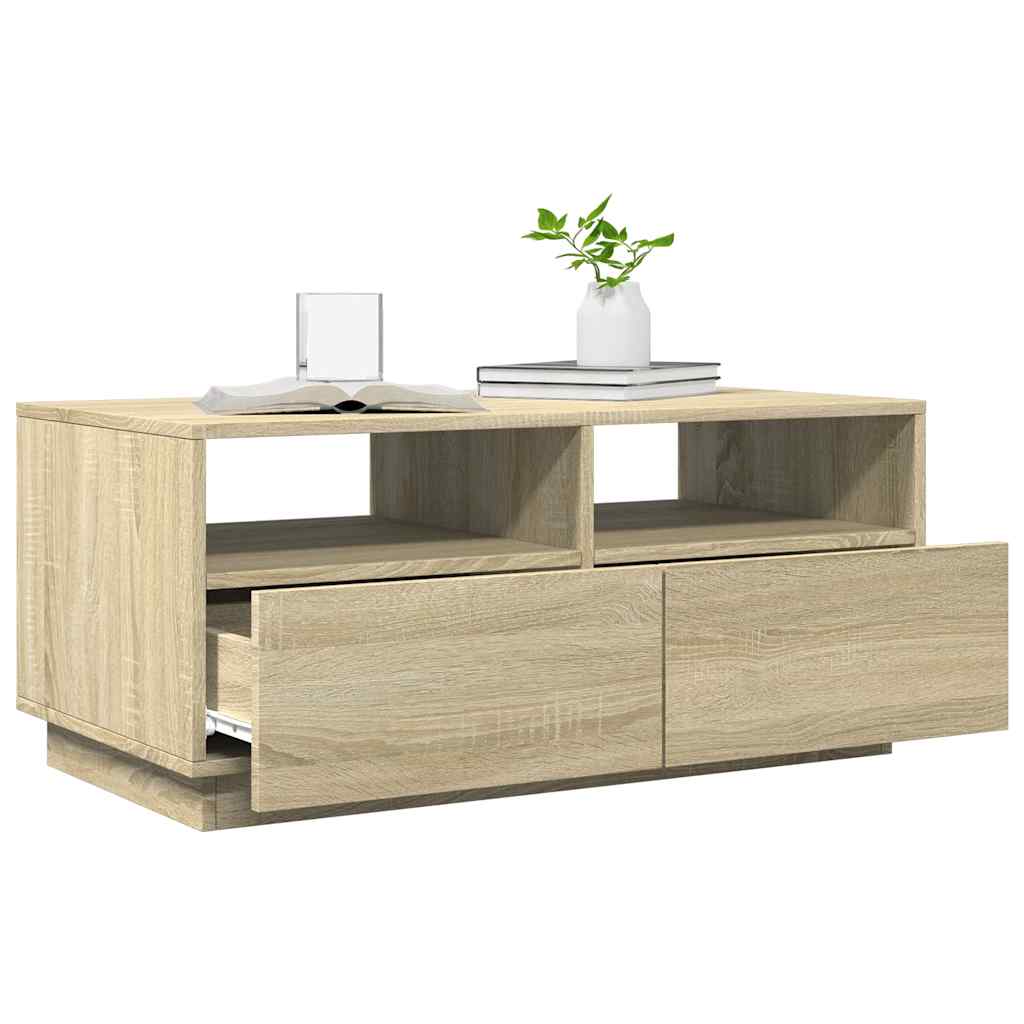 Salontafel Met Led-Verlichting 90X49X40 Cm Kleurig