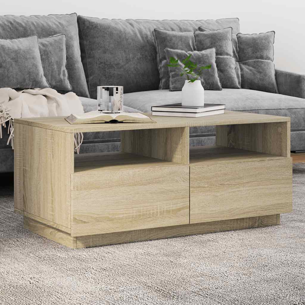 Salontafel Met Led-Verlichting 90X49X40 Cm Kleurig