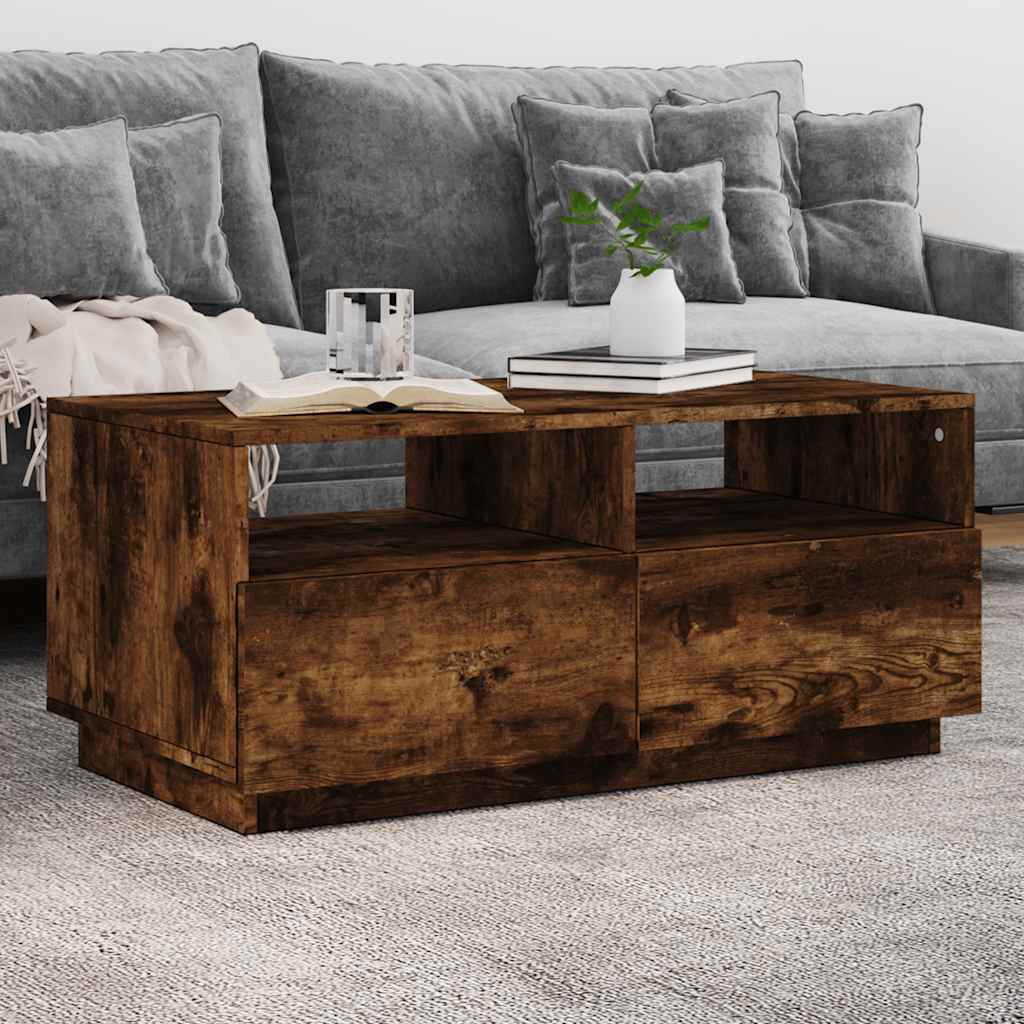 Salontafel Met Led-Verlichting 90X49X40 Cm Kleurig