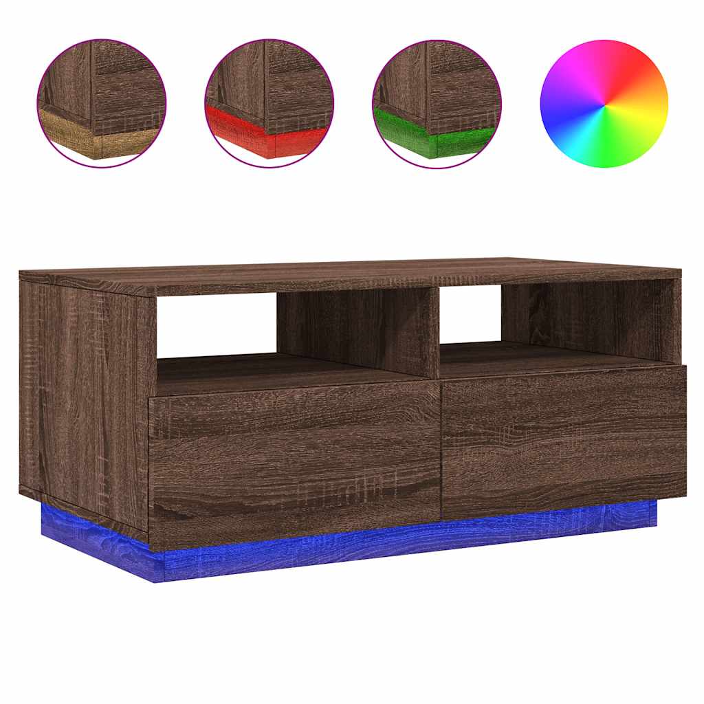 Salontafel Met Led-Verlichting 90X49X40 Cm
