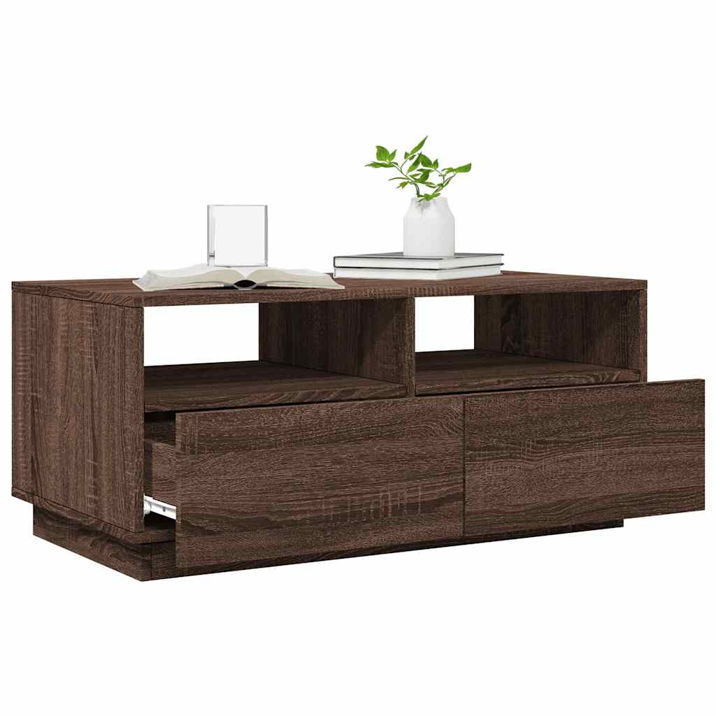 Salontafel Met Led-Verlichting 90X49X40 Cm