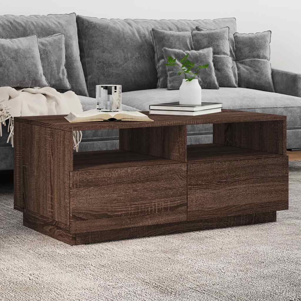 Salontafel Met Led-Verlichting 90X49X40 Cm