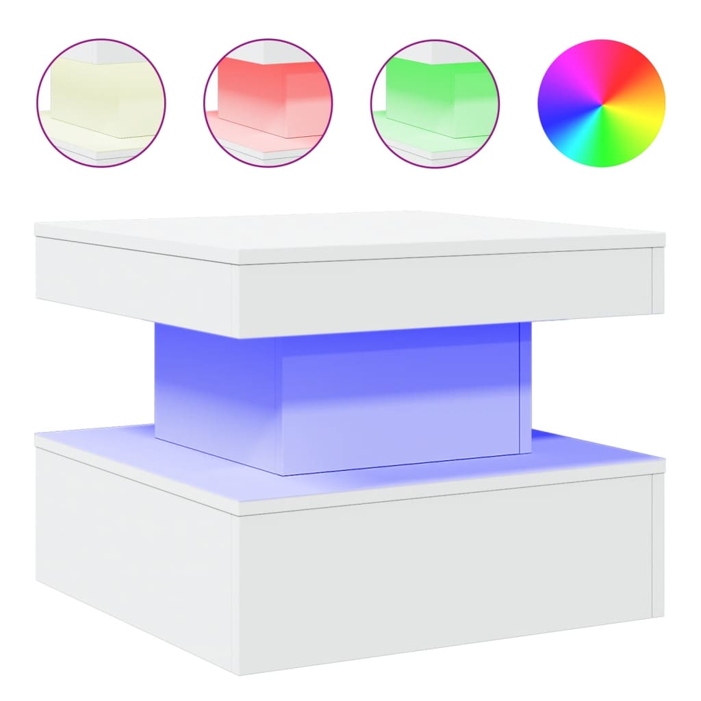 Salontafel Met Led-Verlichting 50X50X40 Cm