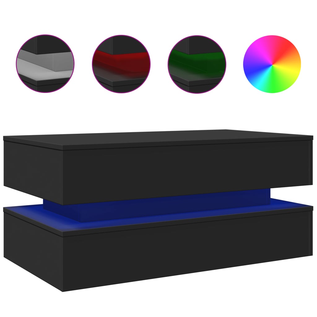 Salontafel Met Led-Verlichting 90X50X40 Cm