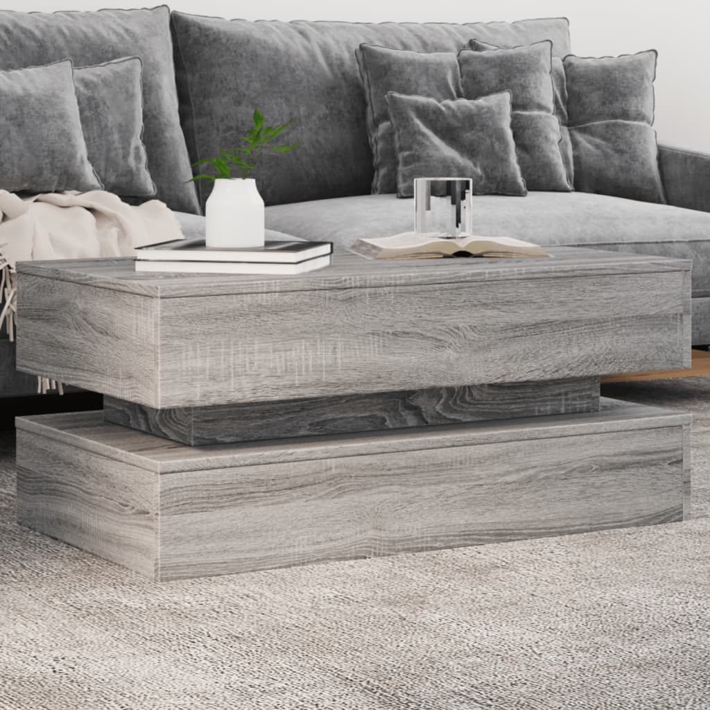 Salontafel Met Led-Verlichting 90X50X40 Cm