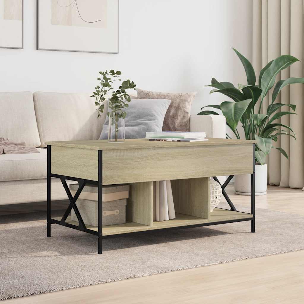 Salontafel 100X55X50 Cm Bewerkt Hout En Metaal
