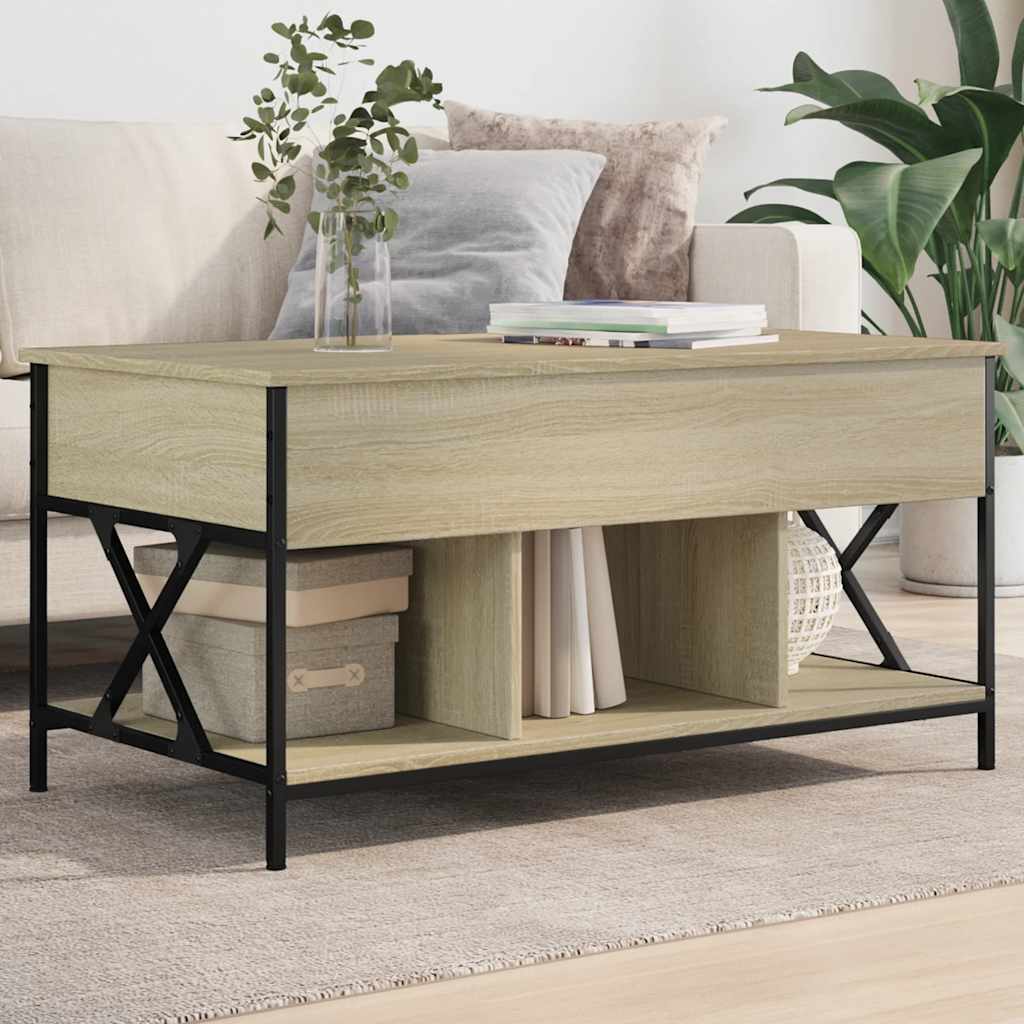 Salontafel 100X55X50 Cm Bewerkt Hout En Metaal