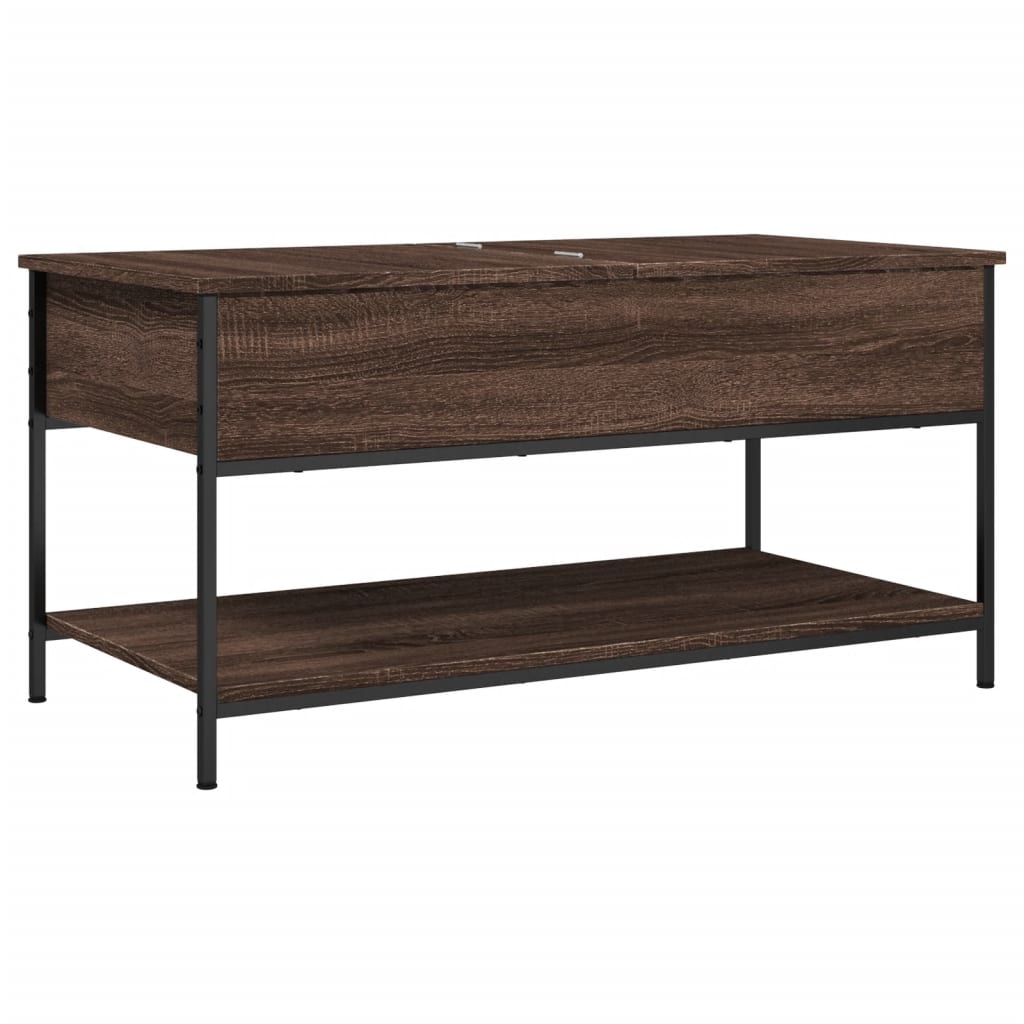 Salontafel 100X50X50 Cm Bewerkt Hout En Metaal Bruineikenkleur
