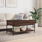 Salontafel 100X50X50 Cm Bewerkt Hout En Metaal Bruineikenkleur