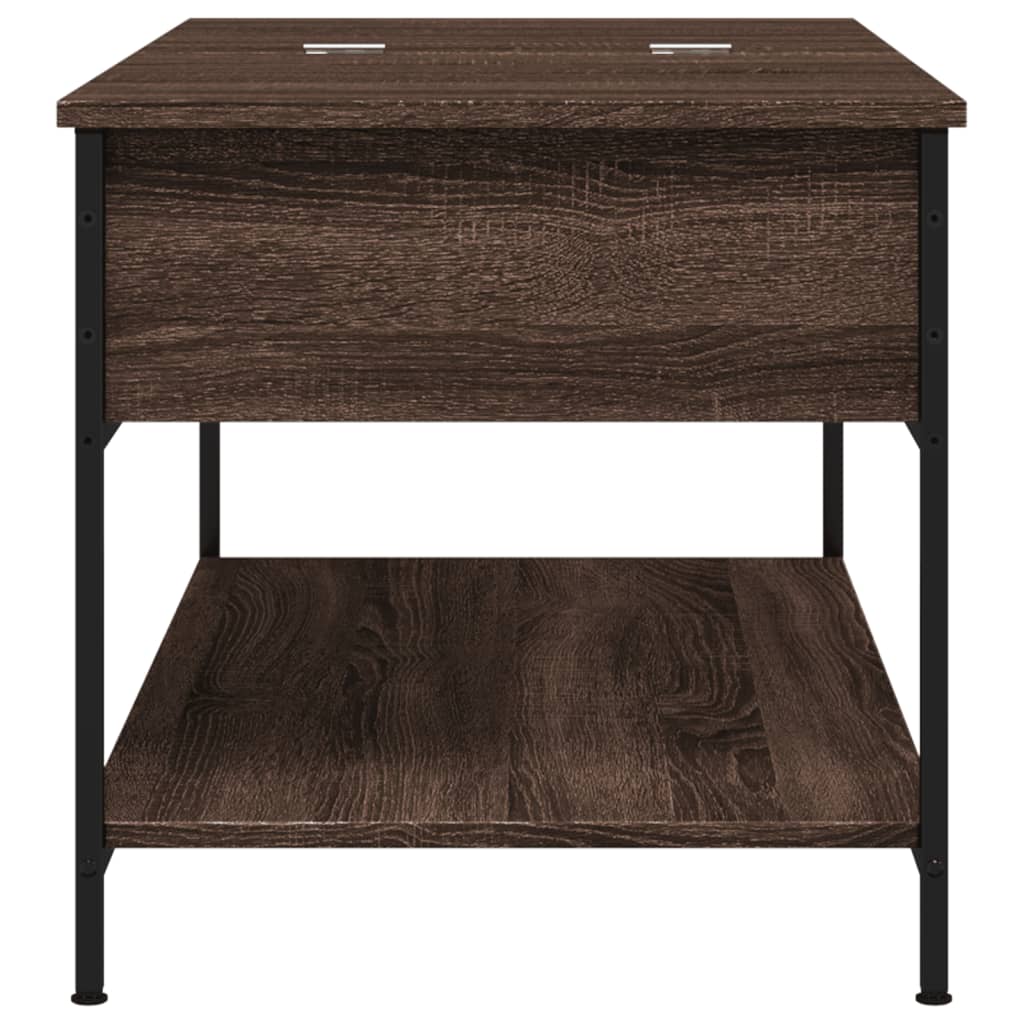 Salontafel 100X50X50 Cm Bewerkt Hout En Metaal Bruineikenkleur