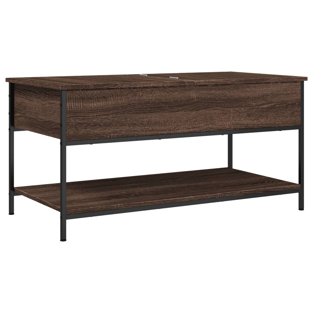 Salontafel 100X50X50 Cm Bewerkt Hout En Metaal Bruineikenkleur