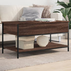 Salontafel 100X50X50 Cm Bewerkt Hout En Metaal Bruineikenkleur