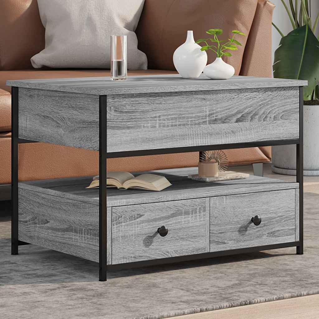 Salontafel 85X50X50 Cm Bewerkt Hout En Metaal Kleur