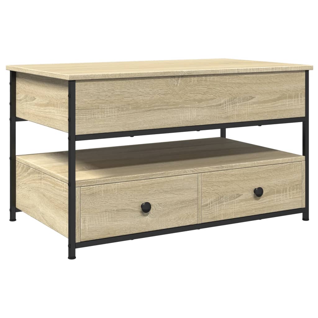Salontafel 85X50X50 Cm Bewerkt Hout En Metaal Kleur