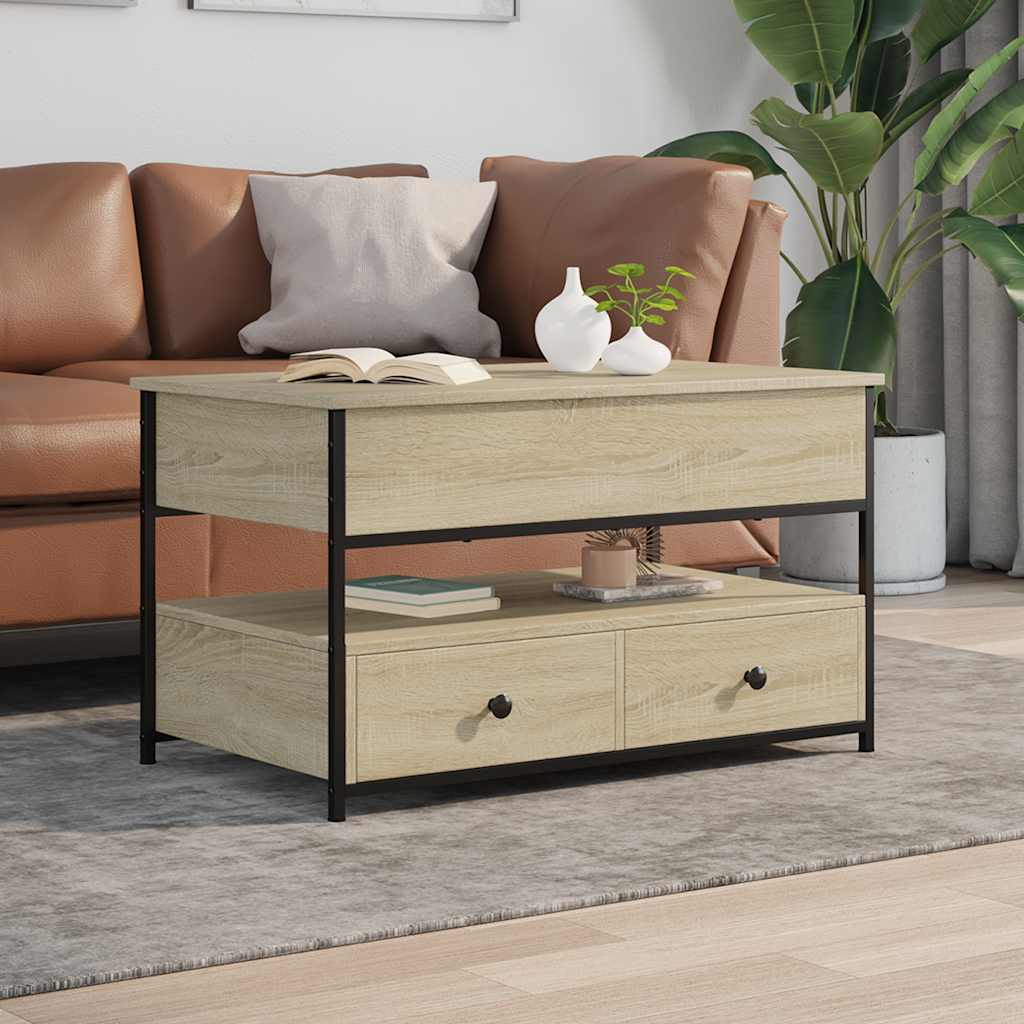 Salontafel 85X50X50 Cm Bewerkt Hout En Metaal Kleur