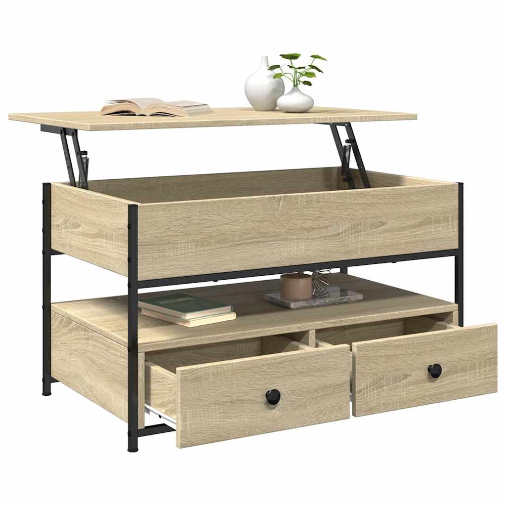 Salontafel 85X50X50 Cm Bewerkt Hout En Metaal Kleur