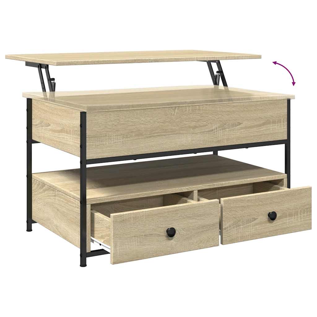 Salontafel 85X50X50 Cm Bewerkt Hout En Metaal Kleur