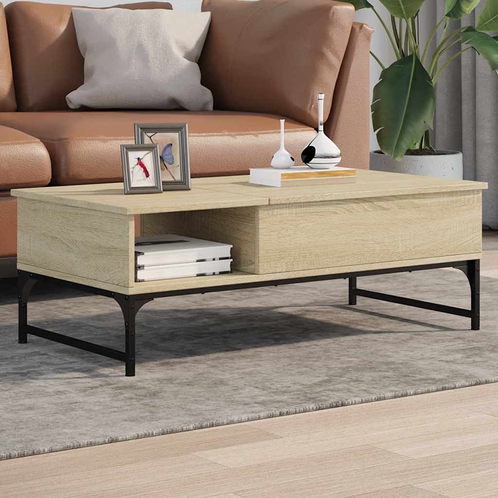 Salontafel 100X50X35 Cm Bewerkt Hout En Metaal
