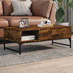 Salontafel 100X50X35 Cm Bewerkt Hout En Metaal