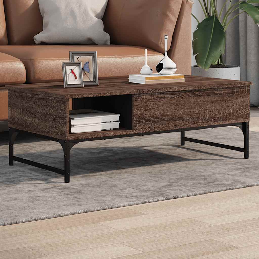 Salontafel 100X50X35 Cm Bewerkt Hout En Metaal