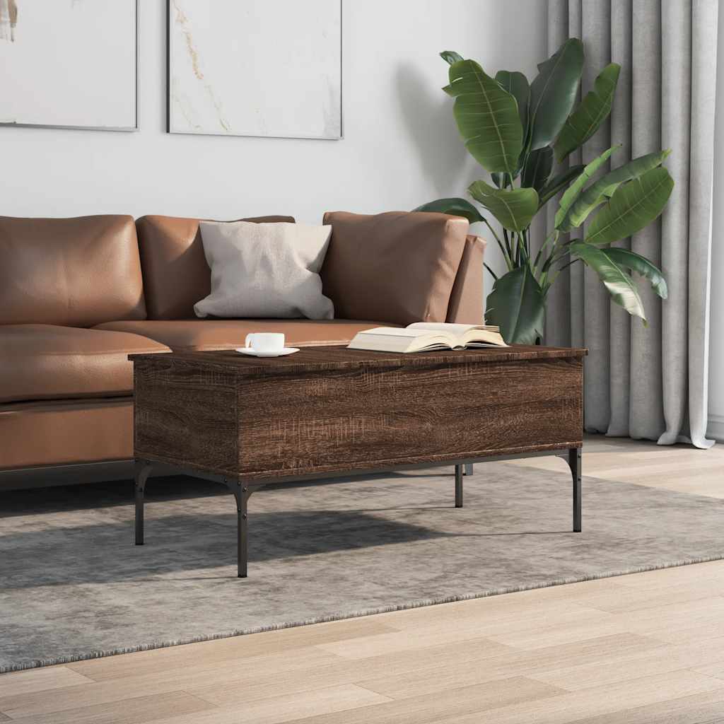 Salontafel 100X50X45 Cm Bewerkt Hout En Metaal