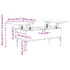 Salontafel 100X50X45 Cm Bewerkt Hout En Metaal