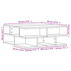 Salontafel 70X70X29 Cm Bewerkt Hout