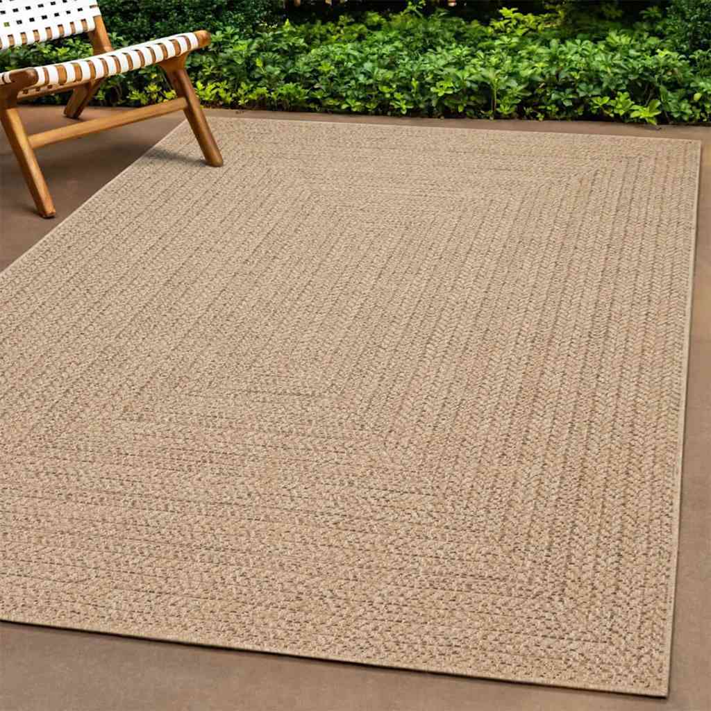 Vloerkleed Zizur Binnen En Buiten 160 Cm Jute Look Bruin