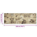 Keukenmat Wasbaar Koffieprint Fluweel Bruin Lichtbruin
