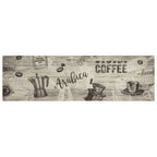 Keukenmat Wasbaar Koffieprint Fluweel Koffiekleurig En Grijs