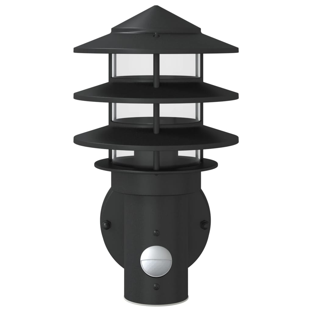 Buitenwandlampen Met Sensors Roestvrijstaal Zwart