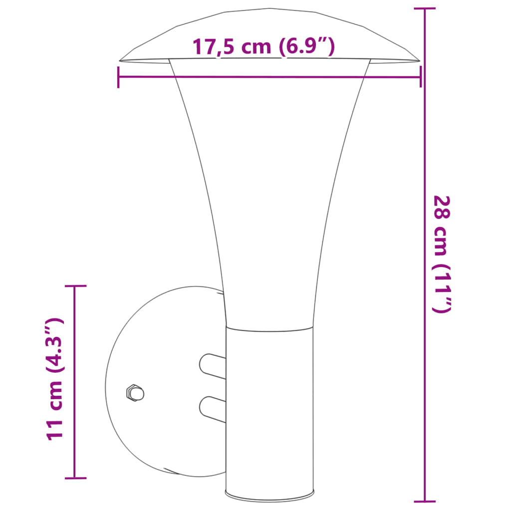 Buitenwandlamp Roestvrij Staal Kleurig Zilver