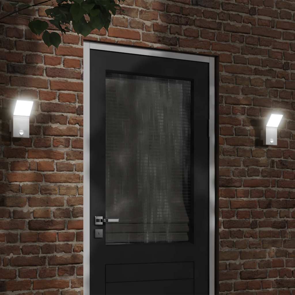 Buitenwandlamp Led Met Sensors Gegoten Aluminium Wit