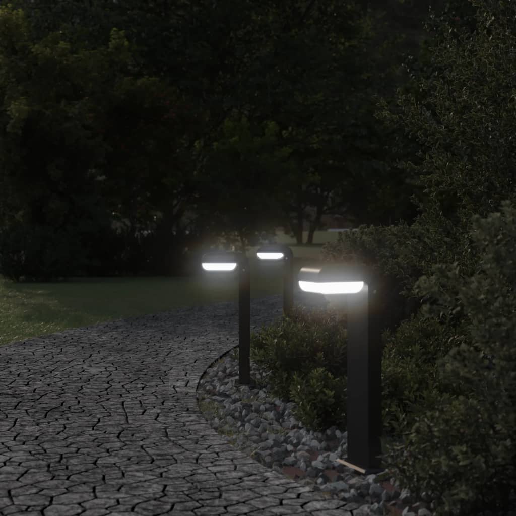 Buitenlampen Staand 3 St Gegoten Aluminium Zwart