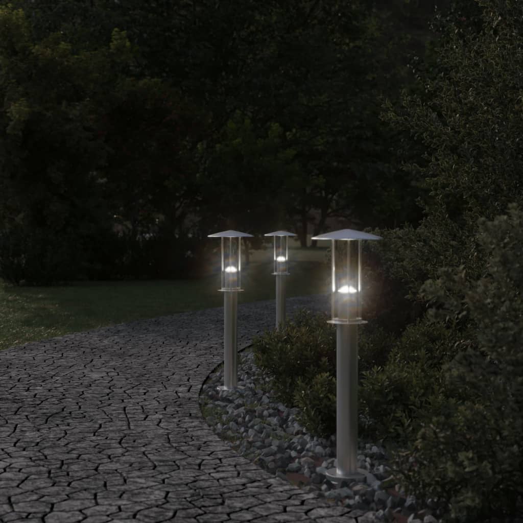 Vloerlamp Voor Buiten Roestvrij Staal Kleurig Zilver