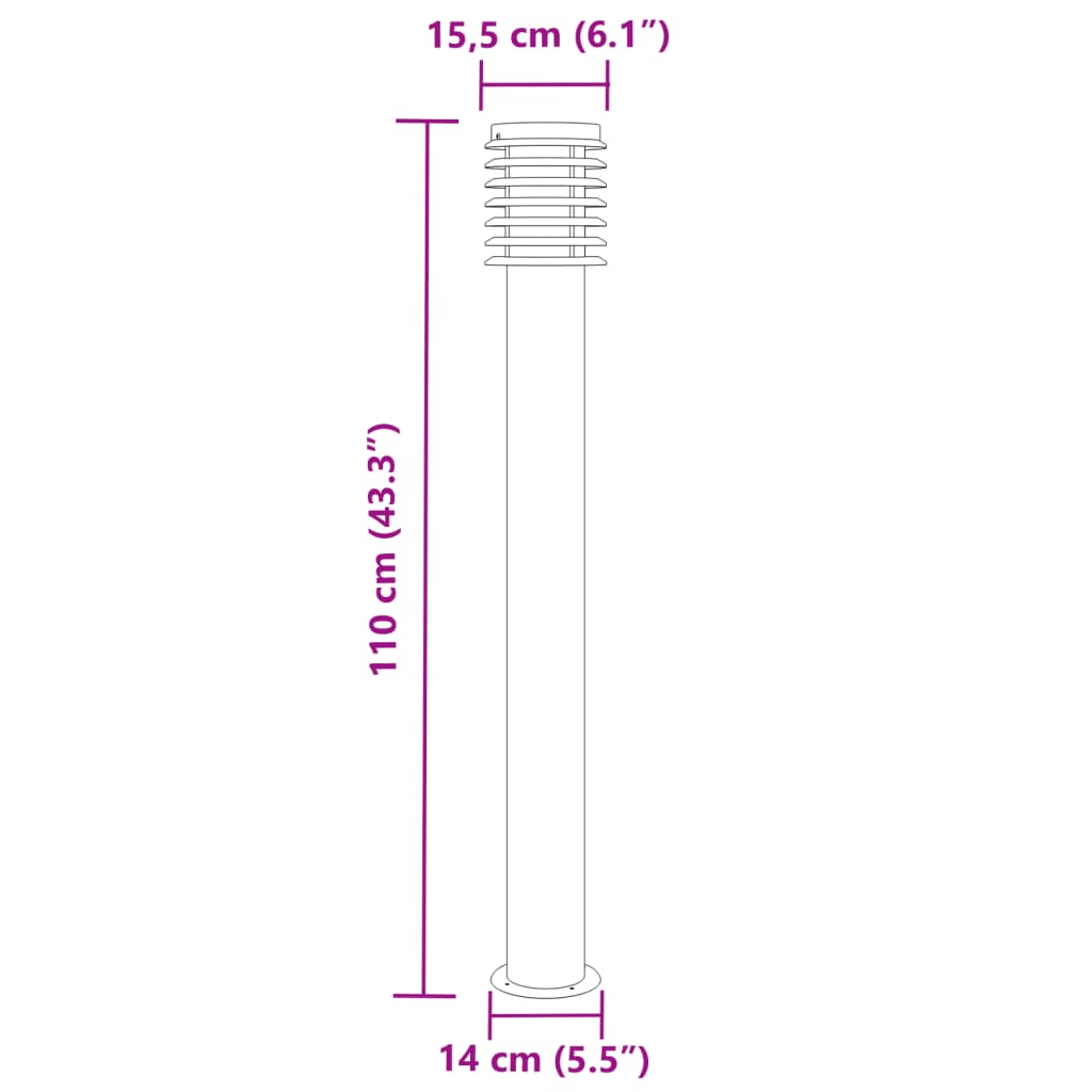 Vloerlamp Voor Buiten 110 Cm Roestvrijstaal