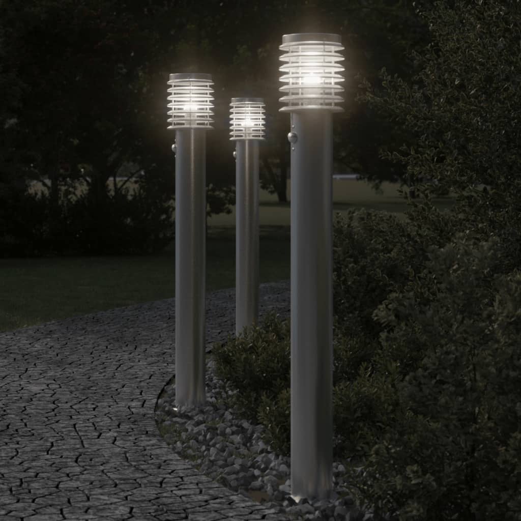 Buitenvloerlamp 110 Cm Roestvrijstaal Zilver