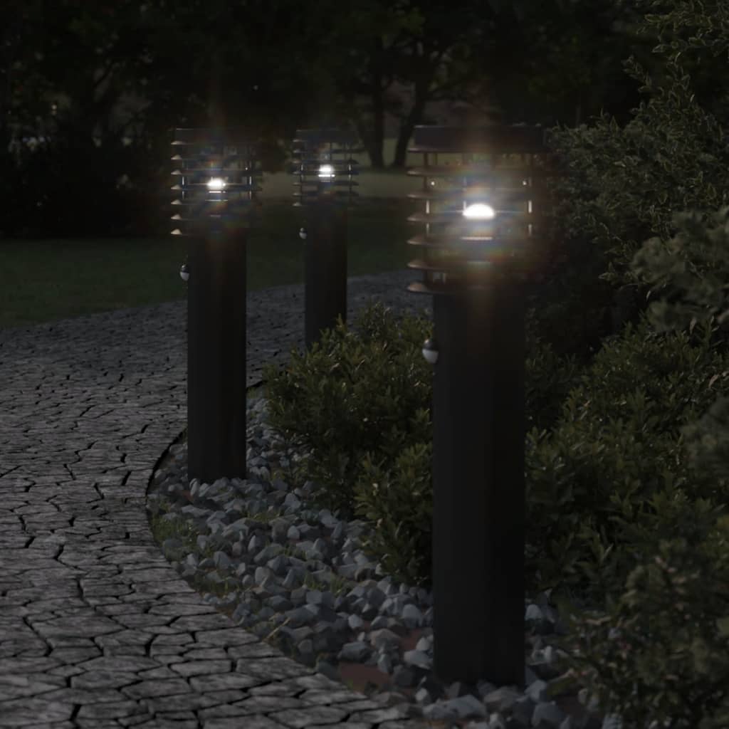 Buitenvloerlamp 60 Cm Roestvrijstaal Zwart