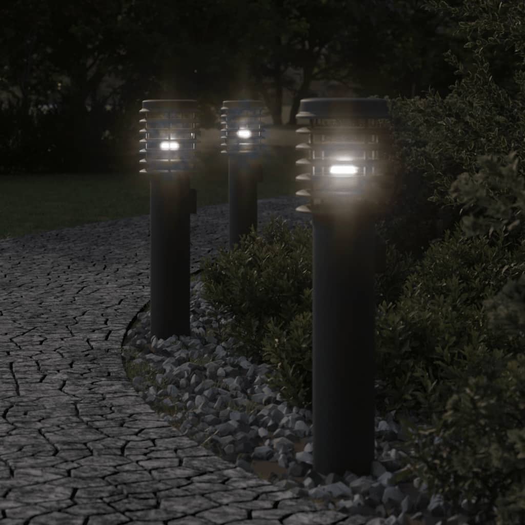 Buitenvloerlamp 60 Cm Roestvrijstaal Zwart