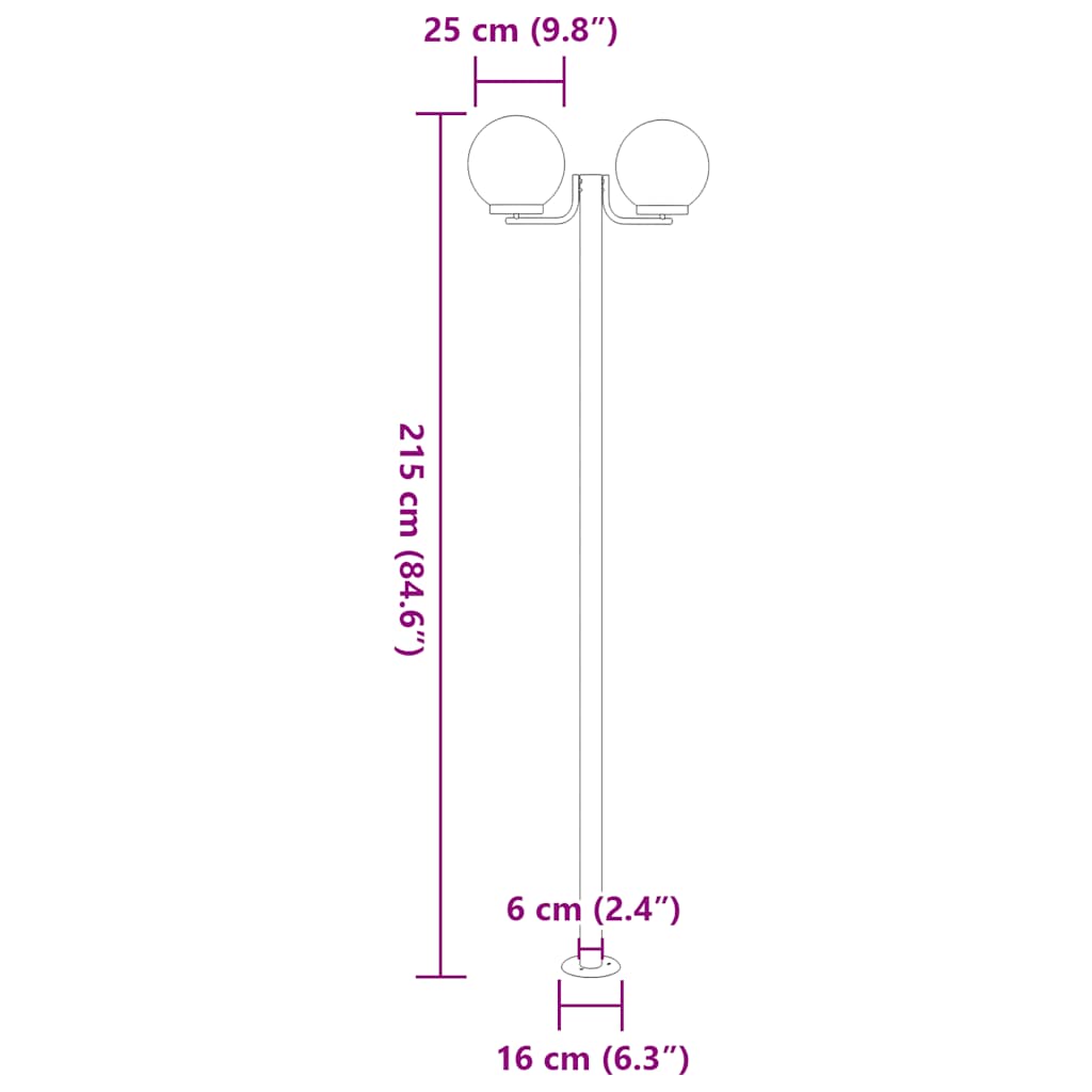 Buitenvloerlampen 215 Cm Roestvrij Staal Zilverkleurig