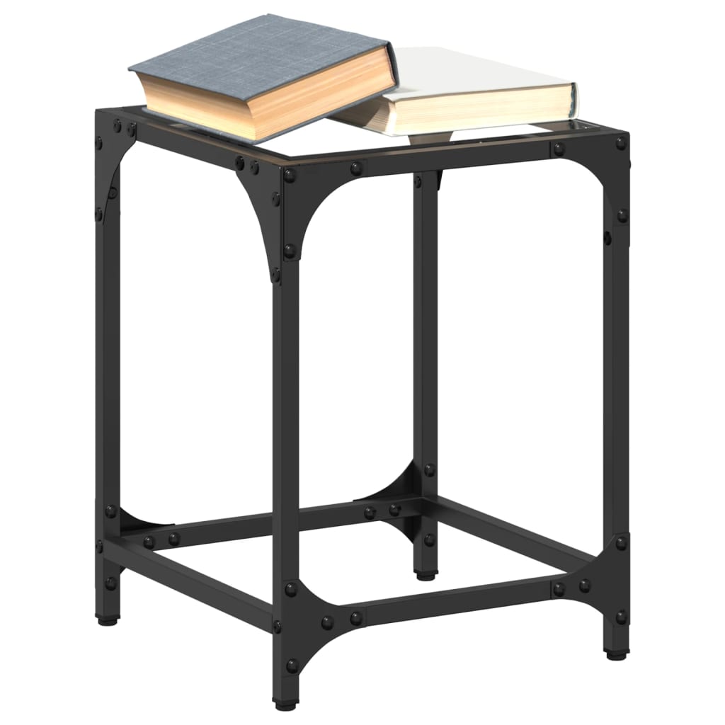 Salontafel Met Transparant Glazen Blad Staal