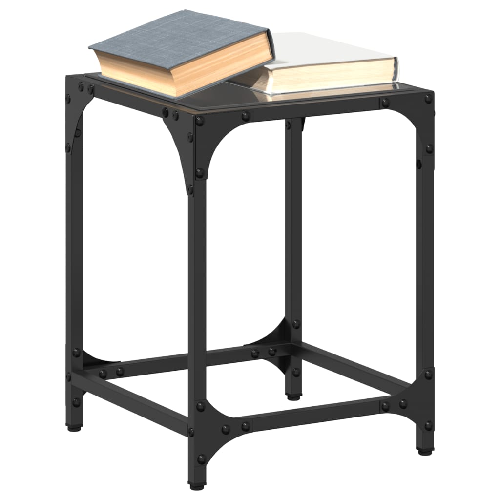 Salontafel Met Transparant Glazen Blad Staal
