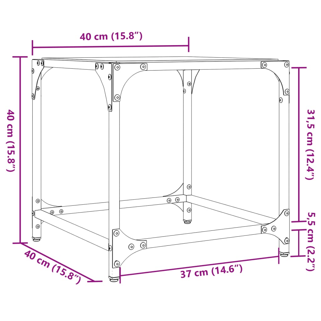 Salontafel Met Transparant Glazen Blad Staal