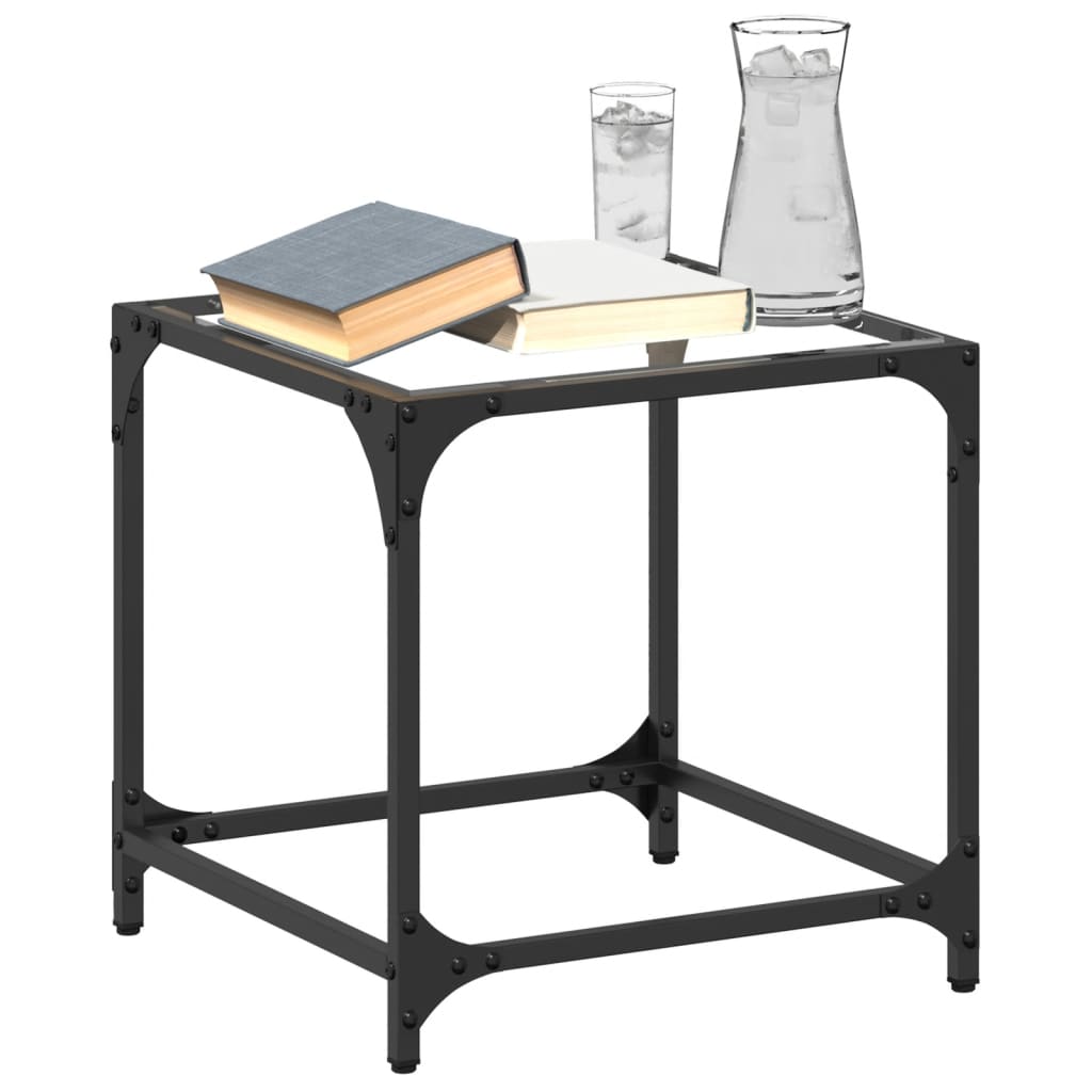 Salontafel Met Transparant Glazen Blad Staal