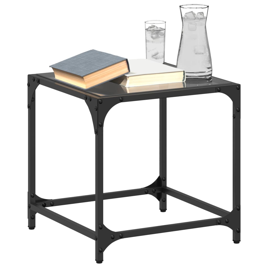 Salontafel Met Transparant Glazen Blad Staal