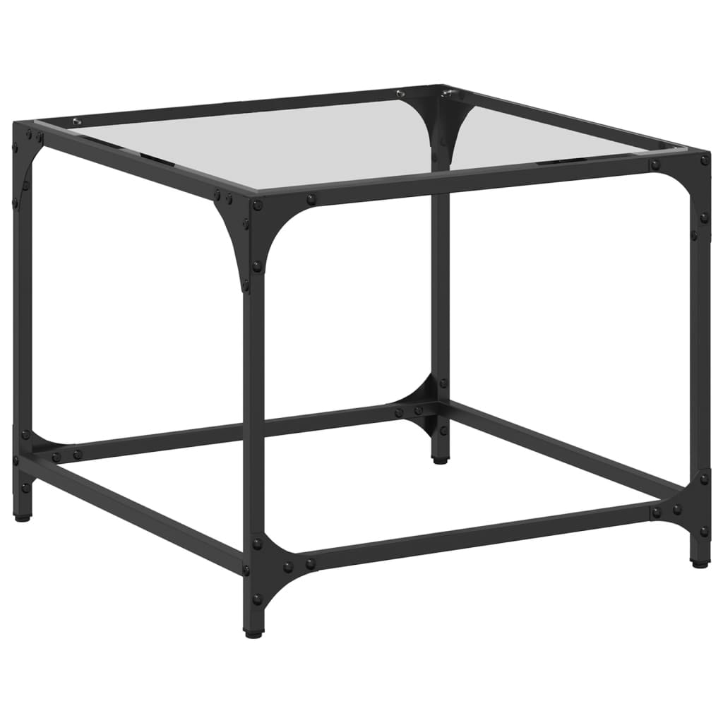 Salontafel Met Transparant Glazen Blad Staal