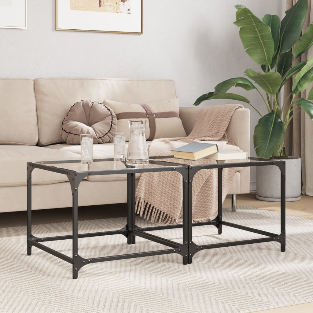 Salontafel Met Transparant Glazen Blad Staal